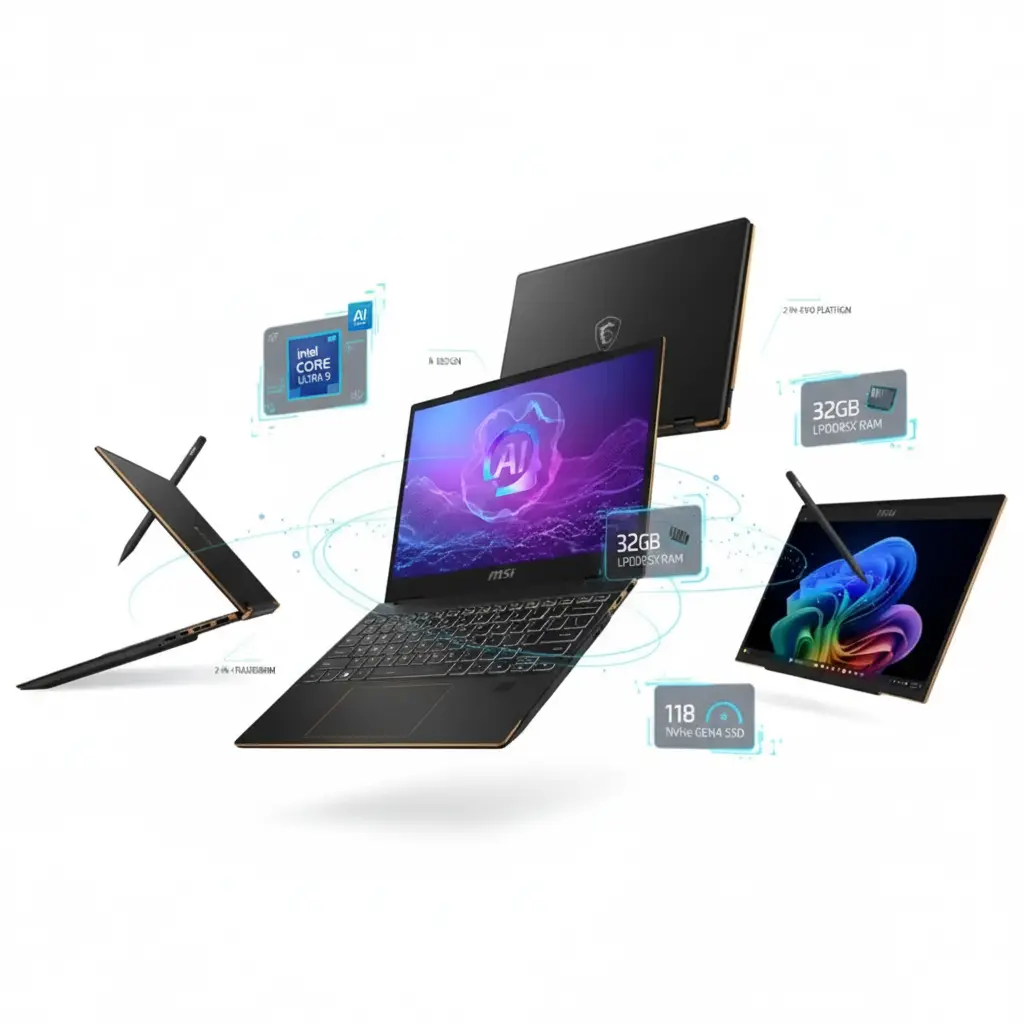 سعر ومواصفات كامله عن لابتوب الاعمال MSI Summit 13 AI+ Evo