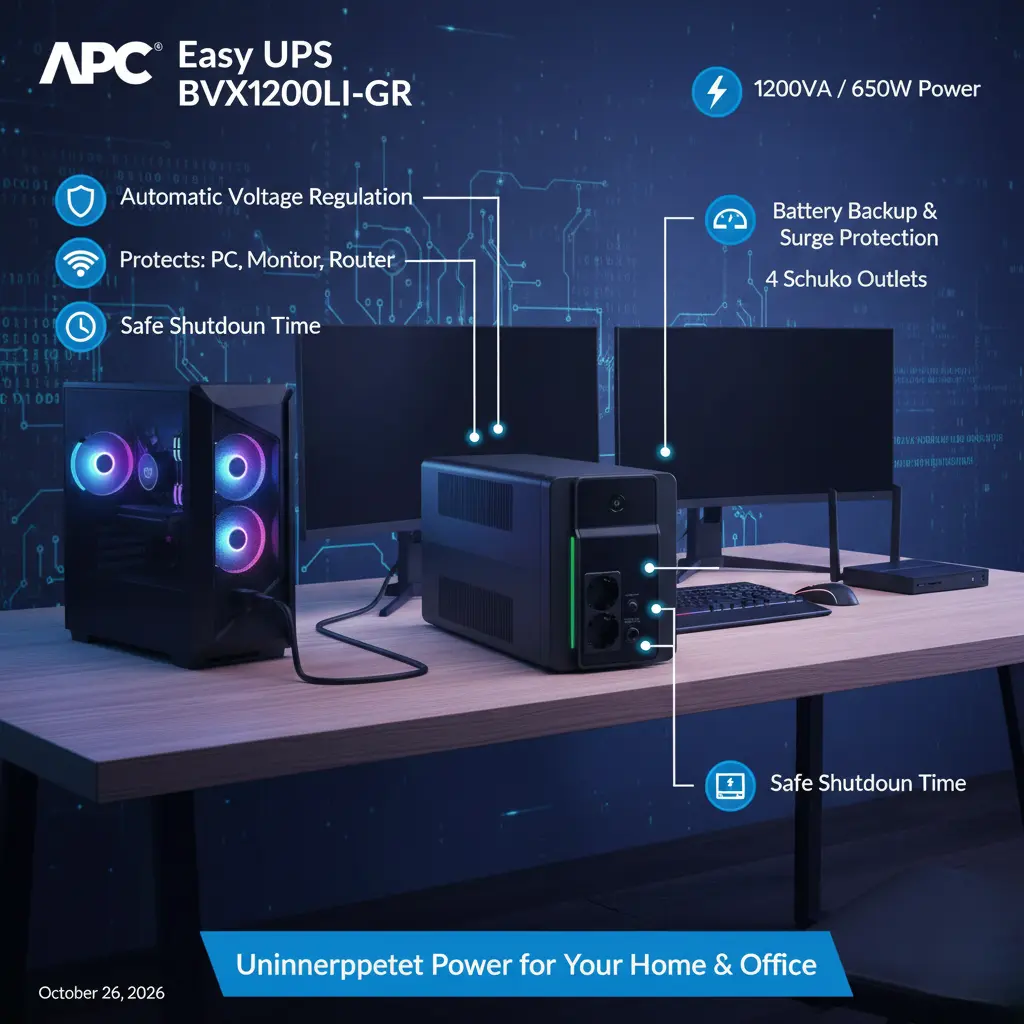 مراجعة APC Easy UPS BVX1200LI-GR: المنقذ الأول لأجهزتك في مصر 2026
