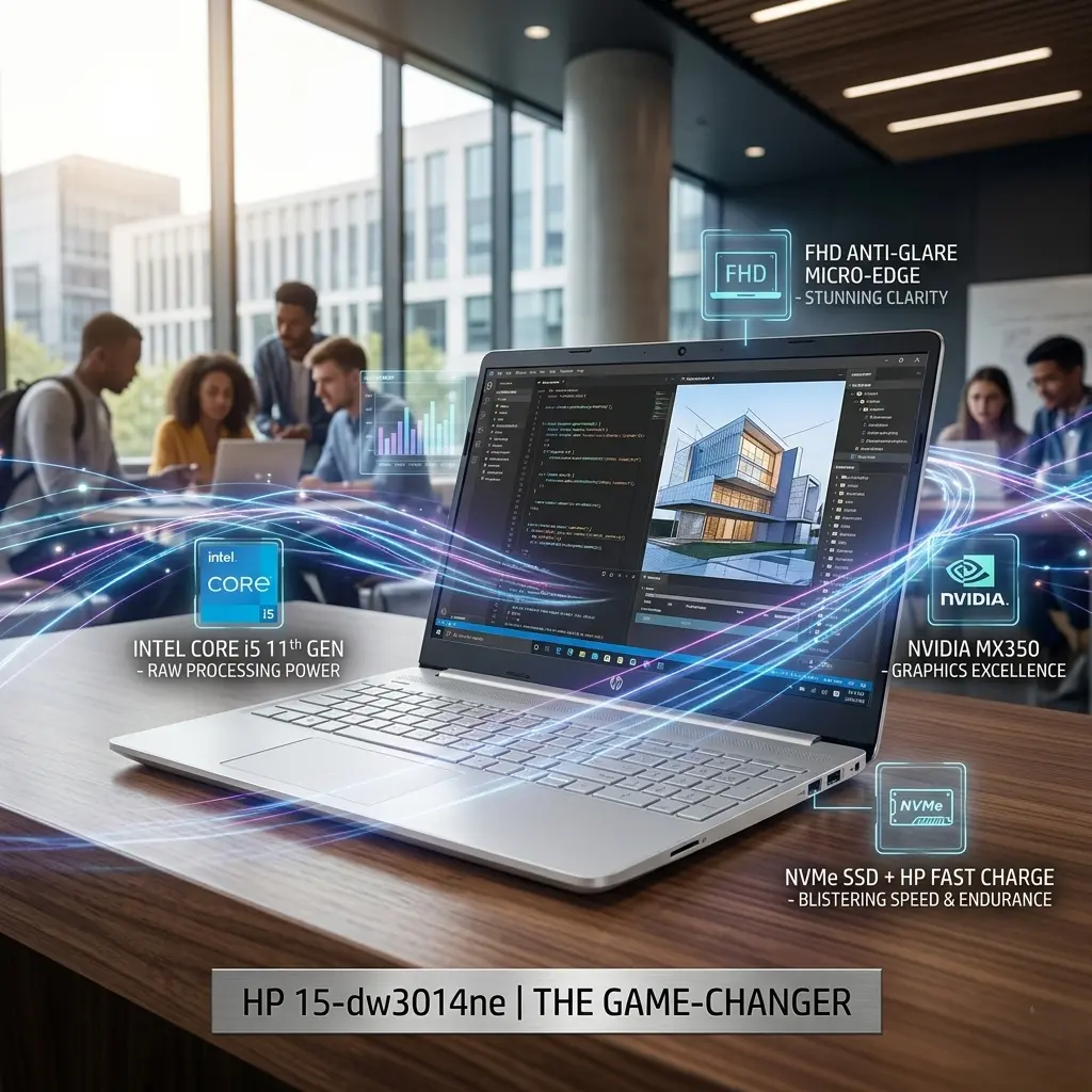 وحش الفئة المتوسطة؟ مراجعة HP 15-dw3014ne الشاملة: لماذا يتربع هذا الموديل على عرش المبيعات في 2026؟