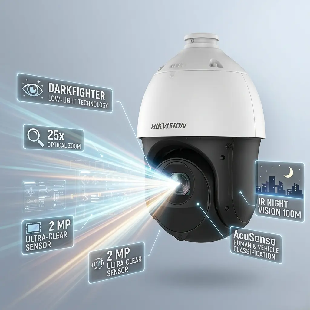 مراجعة كاميرا Hikvision DS-2DE4225IW-DE(T5) PTZ السعر والمواصفات الكاملة في 2026