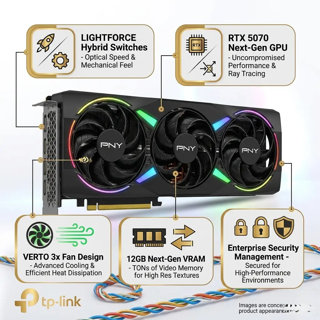 اكتشف أداء PNY RTX 5070 الفعلي في الألعاب. كارت بـ 3 مراوح وتبريد VERTO الذكي مع ذاكرة 12GB للذكاء الاصطناعي. اطلبه الآن من إيجيبت لابتوب وسيطر على المستقبـل!